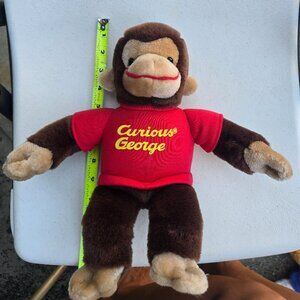 Curious George Plushie By Gund Inc. Iconic Monkey with Red Shirt Great Shape!